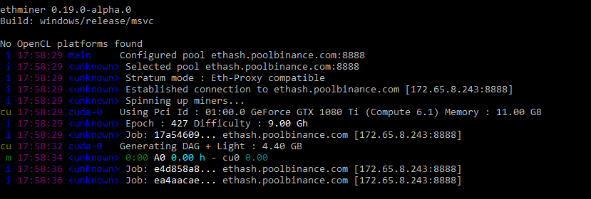 ETHMiner console