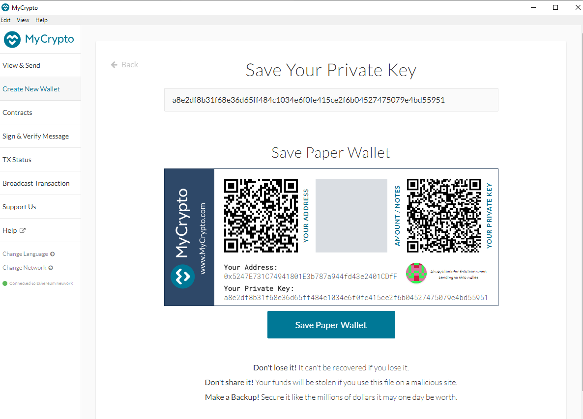does ethereum have paper wallets