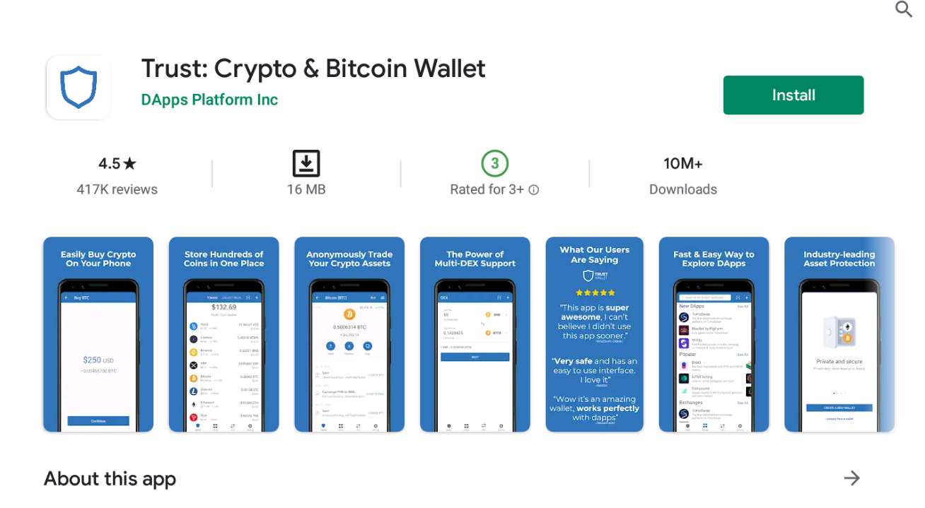 trust wallet google